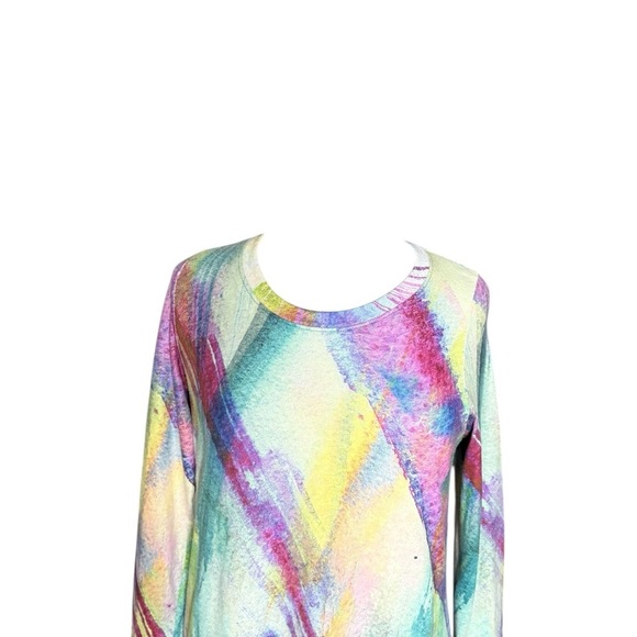Soft Surroundings Multicolor Abstract Rainbow Long Sleeves Blouse Size MP - Picture 2 of 8